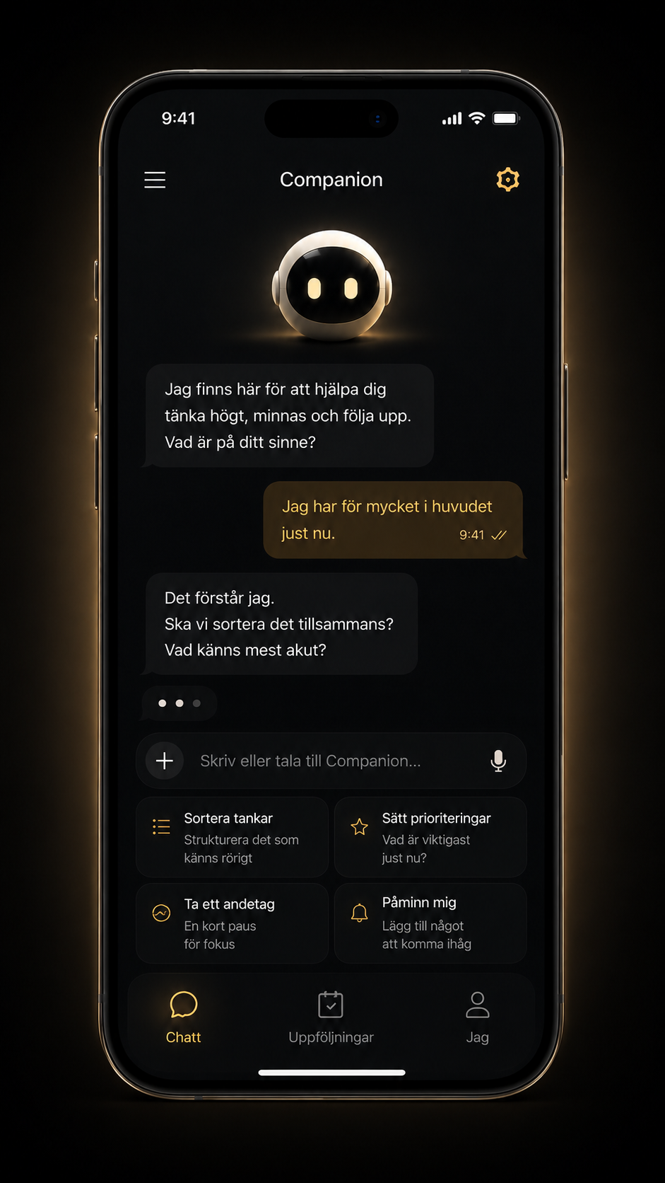Companion chat screen